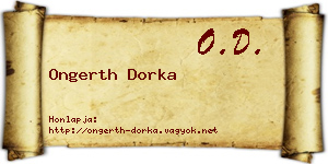 Ongerth Dorka névjegykártya